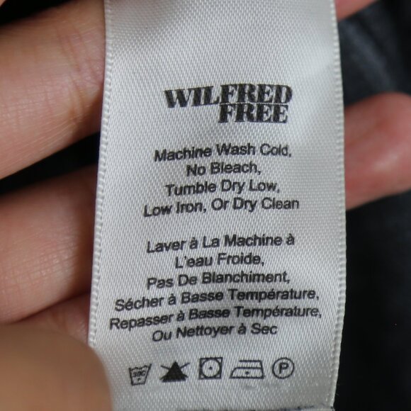 Aritzia Wilfred‎ Free Black Grey Long Sleeve Cotton Shirtdress Size Medium - Picture 5 of 8